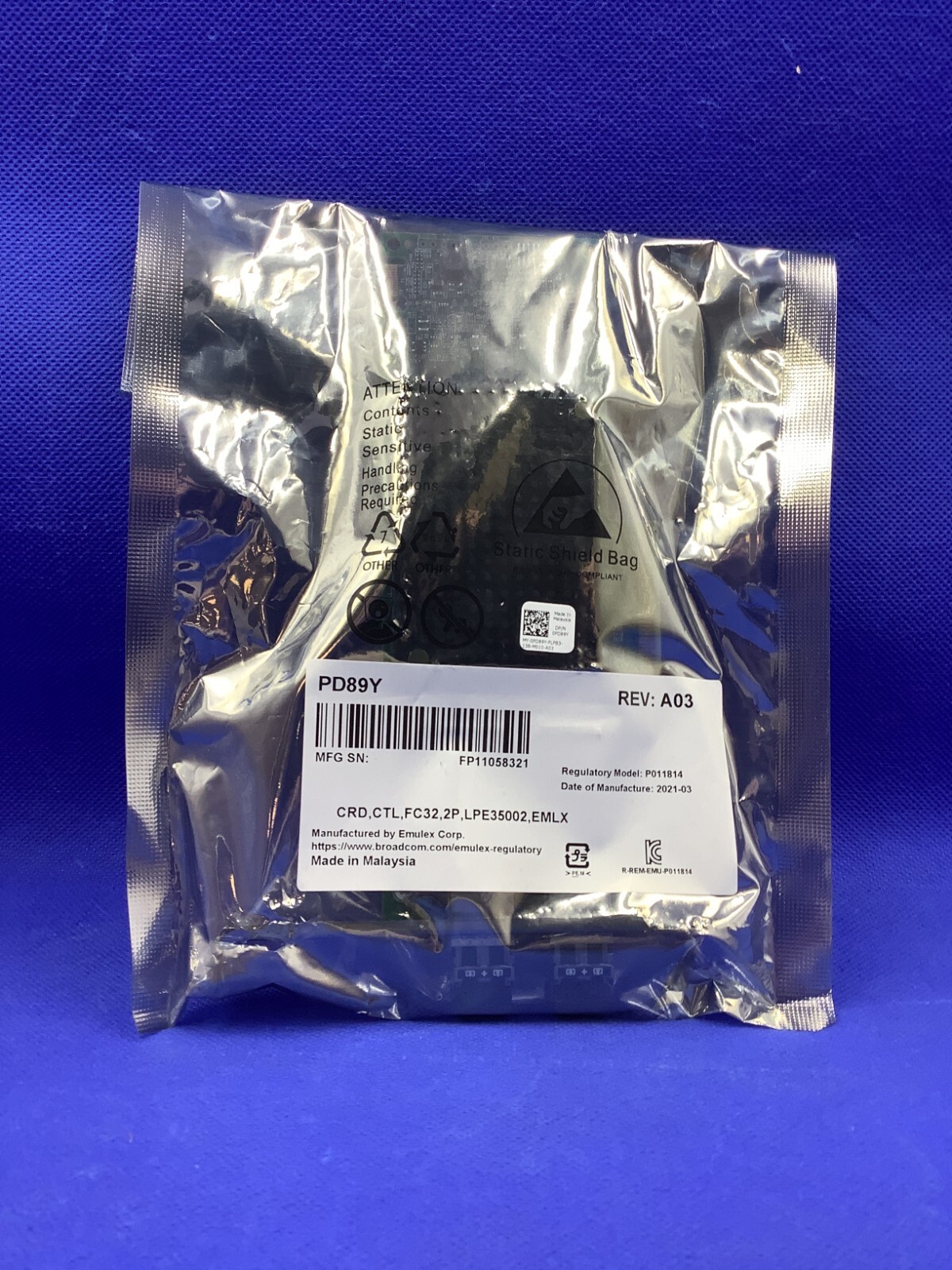 LPE35002-M2 DELL/EMULEX 32GB 2Port 32GFC SW Optical Fibre Channel HBA PD89Y