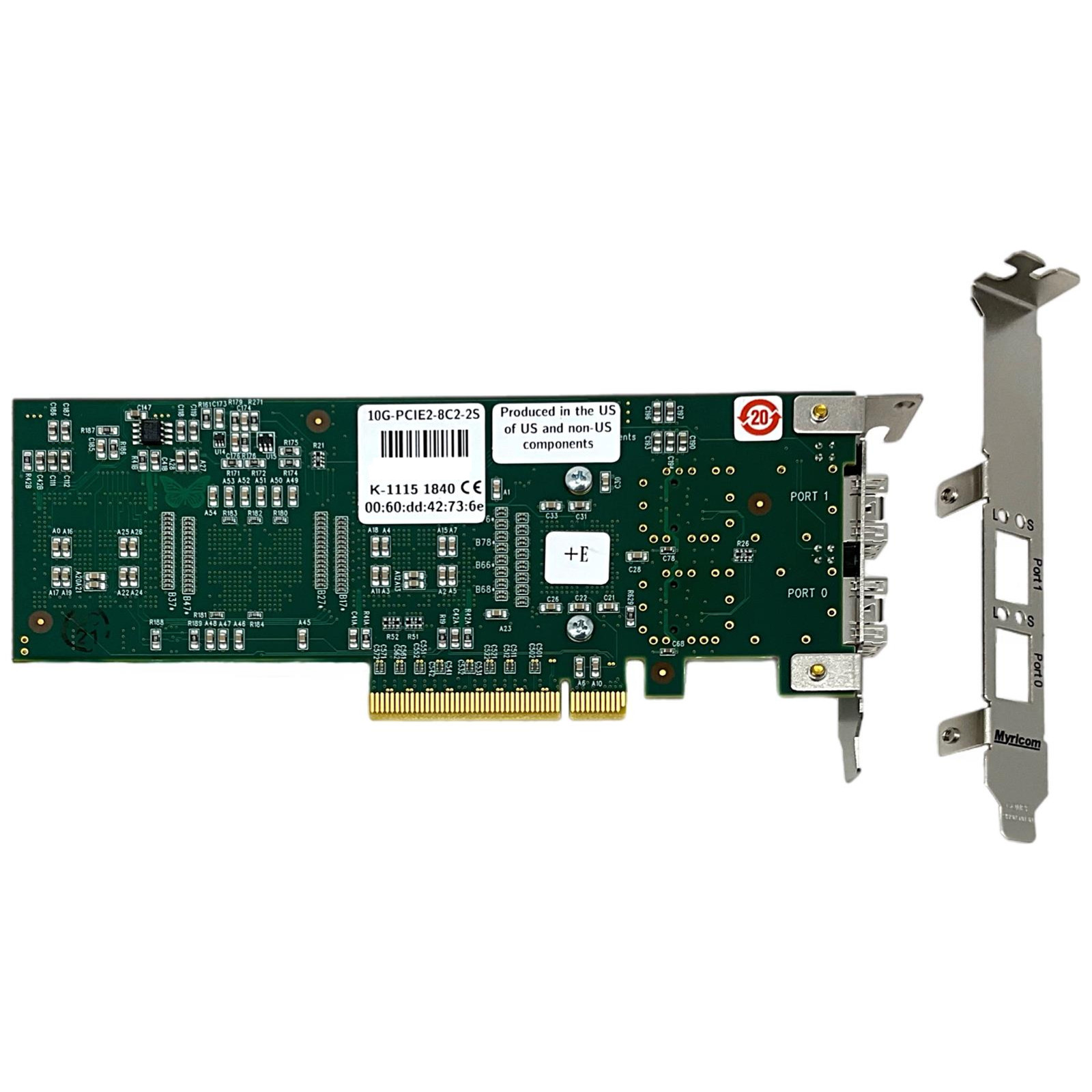 NEW Myricom 10G-PCIE2-8C2-2S Dual Port 10GB SFP+ Network Adapter Both Brackets