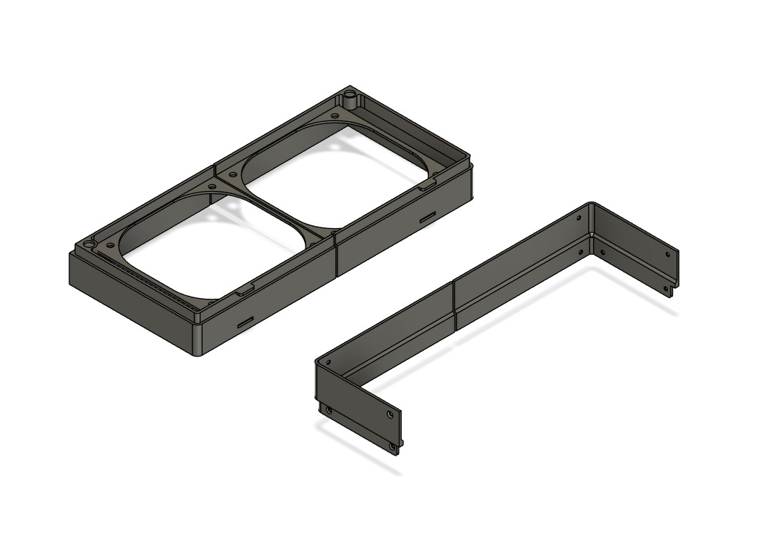 Jonsbo N4 – 2x SLIM Fans Front Adapter v2 (Black or White)