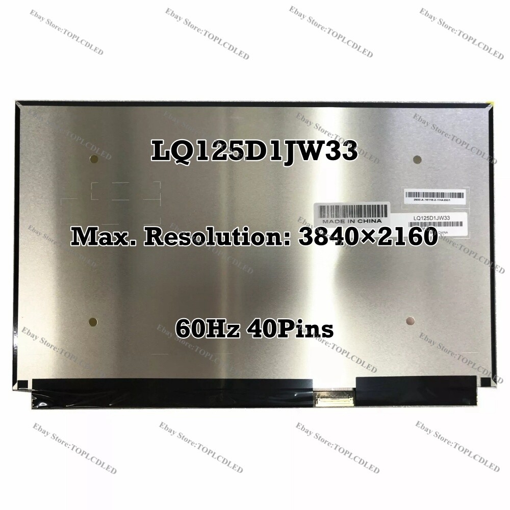 LQ125D1JW33 4K 12.5″ LED LCD Panel Screen UHD 3840×2160 Slim Display EDP 40 Pins