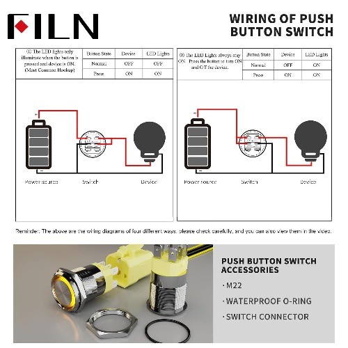 20 Amp 22 mm 7/8 2 Piece Latching High Current Pushbutton Switch Color: Green