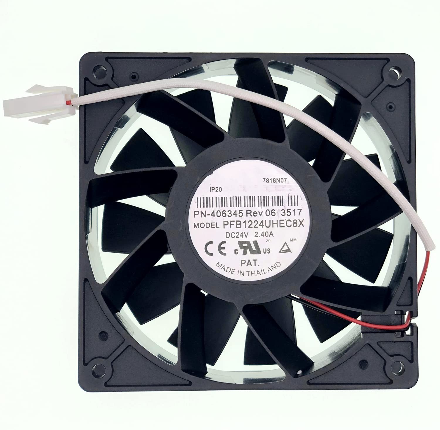 Robust 2-Wire 24V Metal Cooling Fan – 120mm Compact Design for Inverters