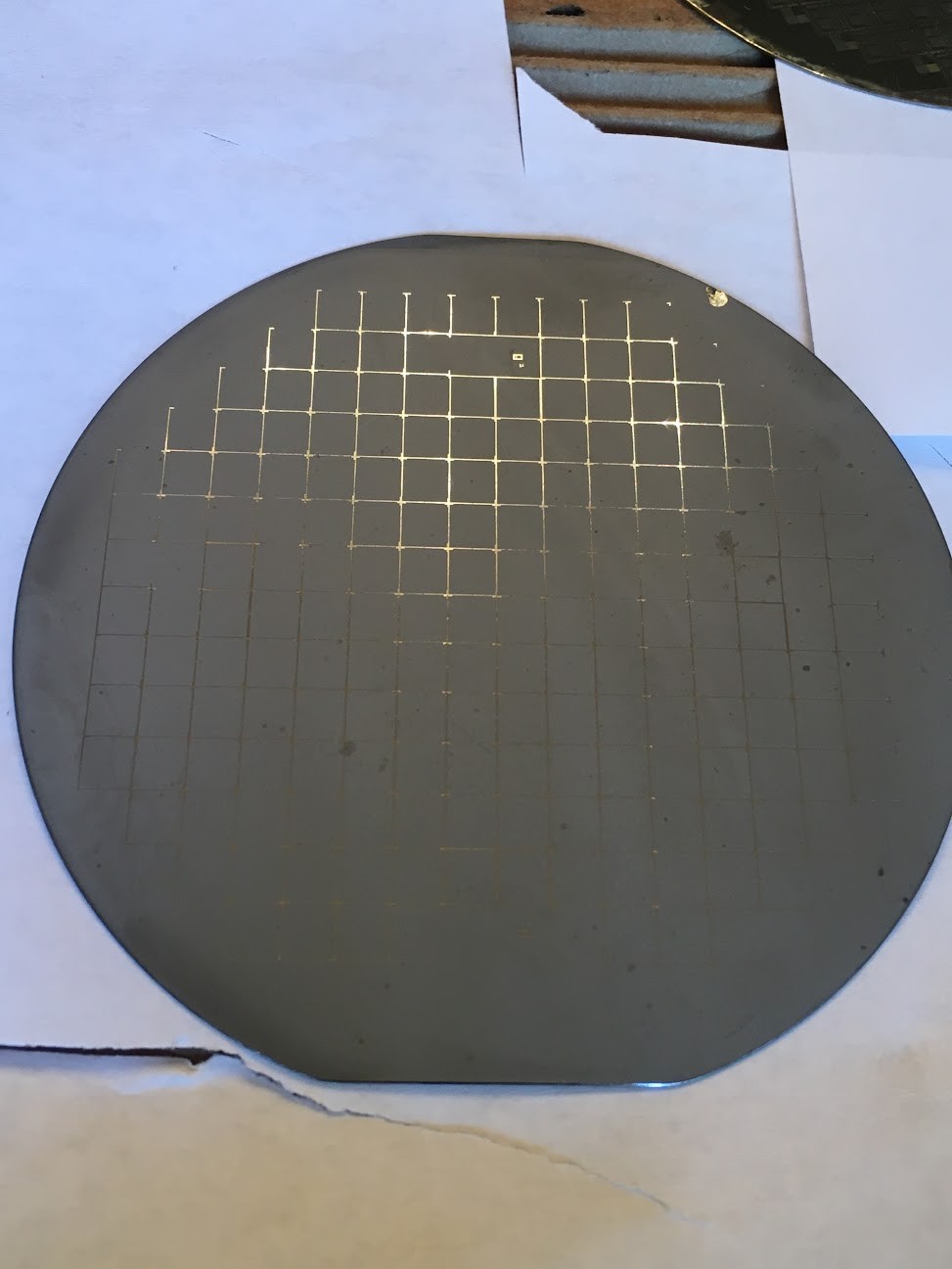 4″ Silver ? Unknown Silicon Wafer 1980s Extremely Rare Silver Wafer Vintage CPU