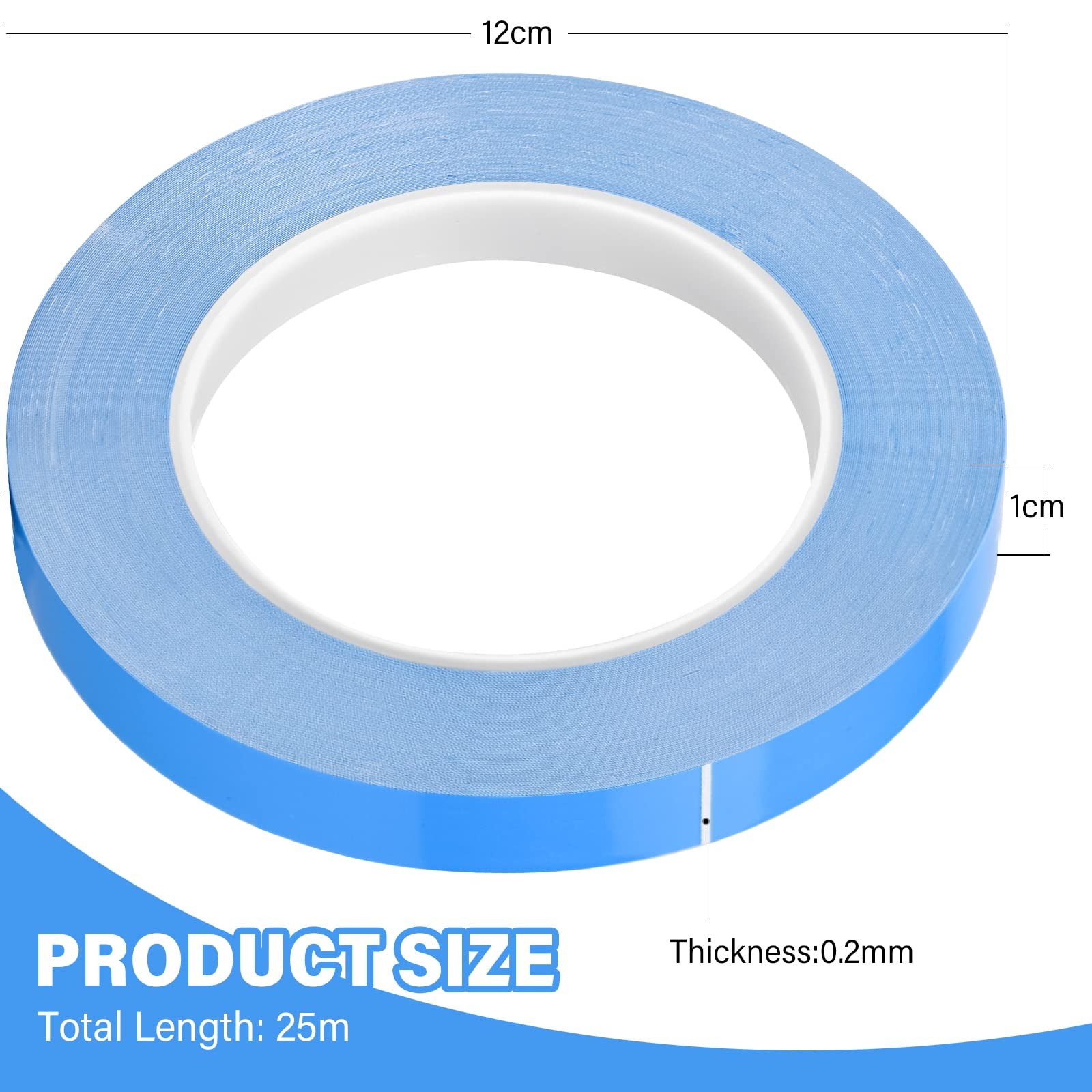 Thermal Adhesive Tape 25m X 10mm X 0.20mm Double Side Thermal Tapes Cooling Heat