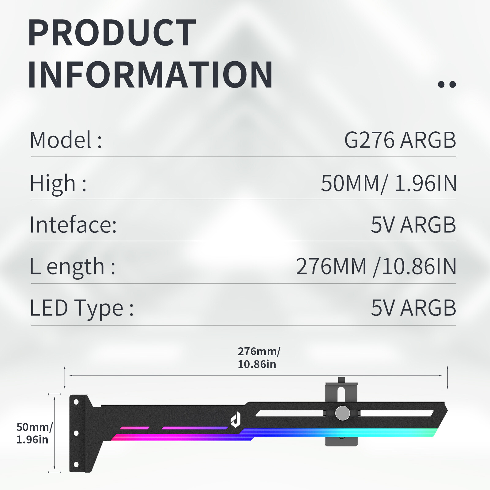5V 3PIN Addressable RGB Graphics Card GPU Brace Support Video Card Sag Holder