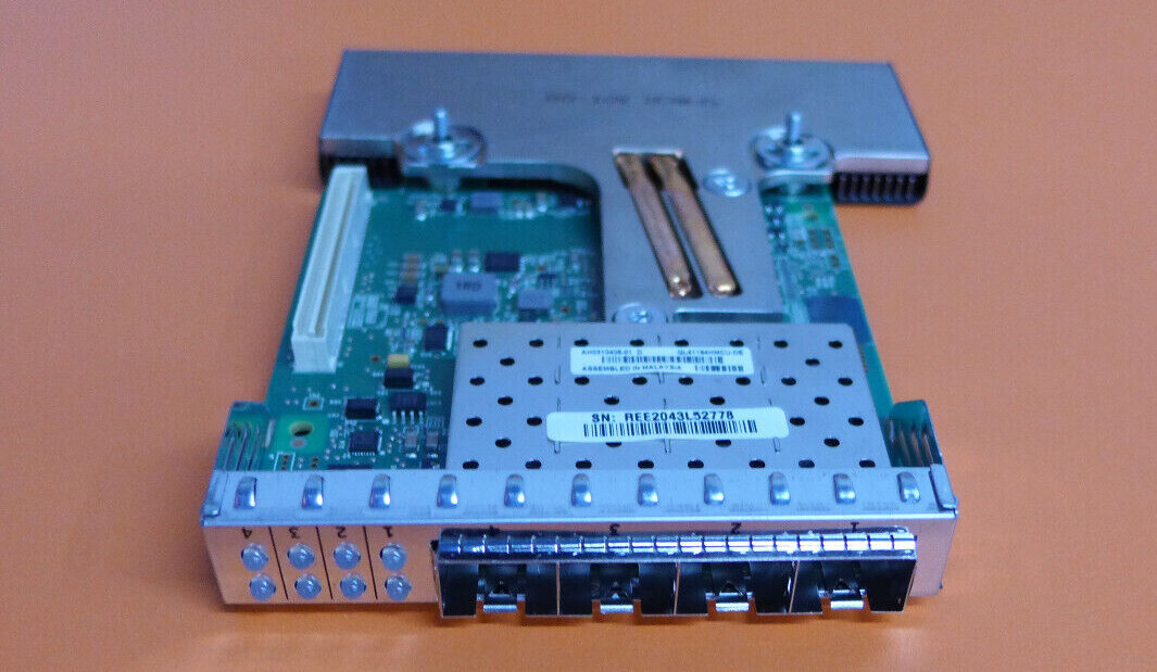 Qlogic QL41164 Quad Port Network Card w/ 4 10G SFP Transceivers Dell XVVY1