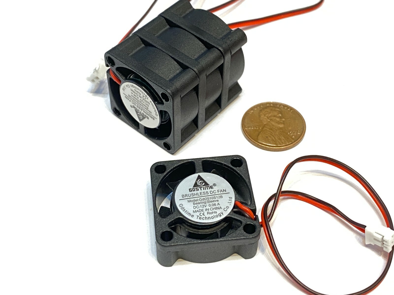 4 Pieces 25x25x10 2pin gdstime 12v fan mini small dc brushless 2510s c7