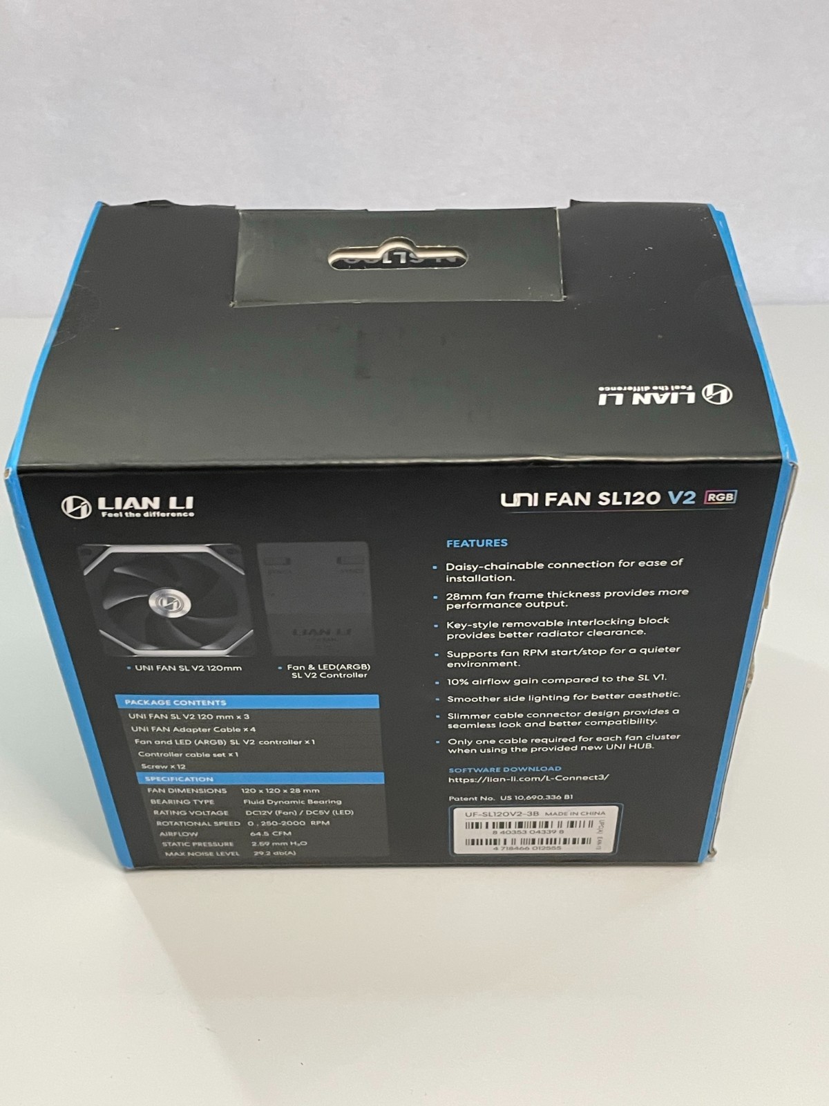 Lian Li UNI Fan SL120 V2 RGB Black 3 Pack – with Controller