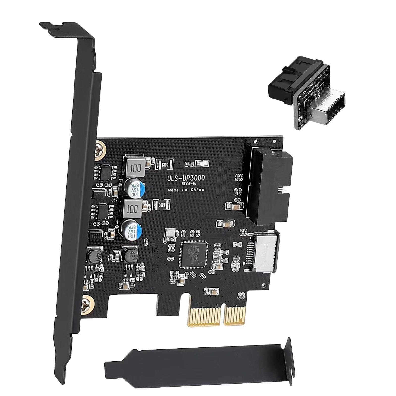 PCIe x1 to 19-Pin USB 3.0 Header and Type E A Key Card with Adapter