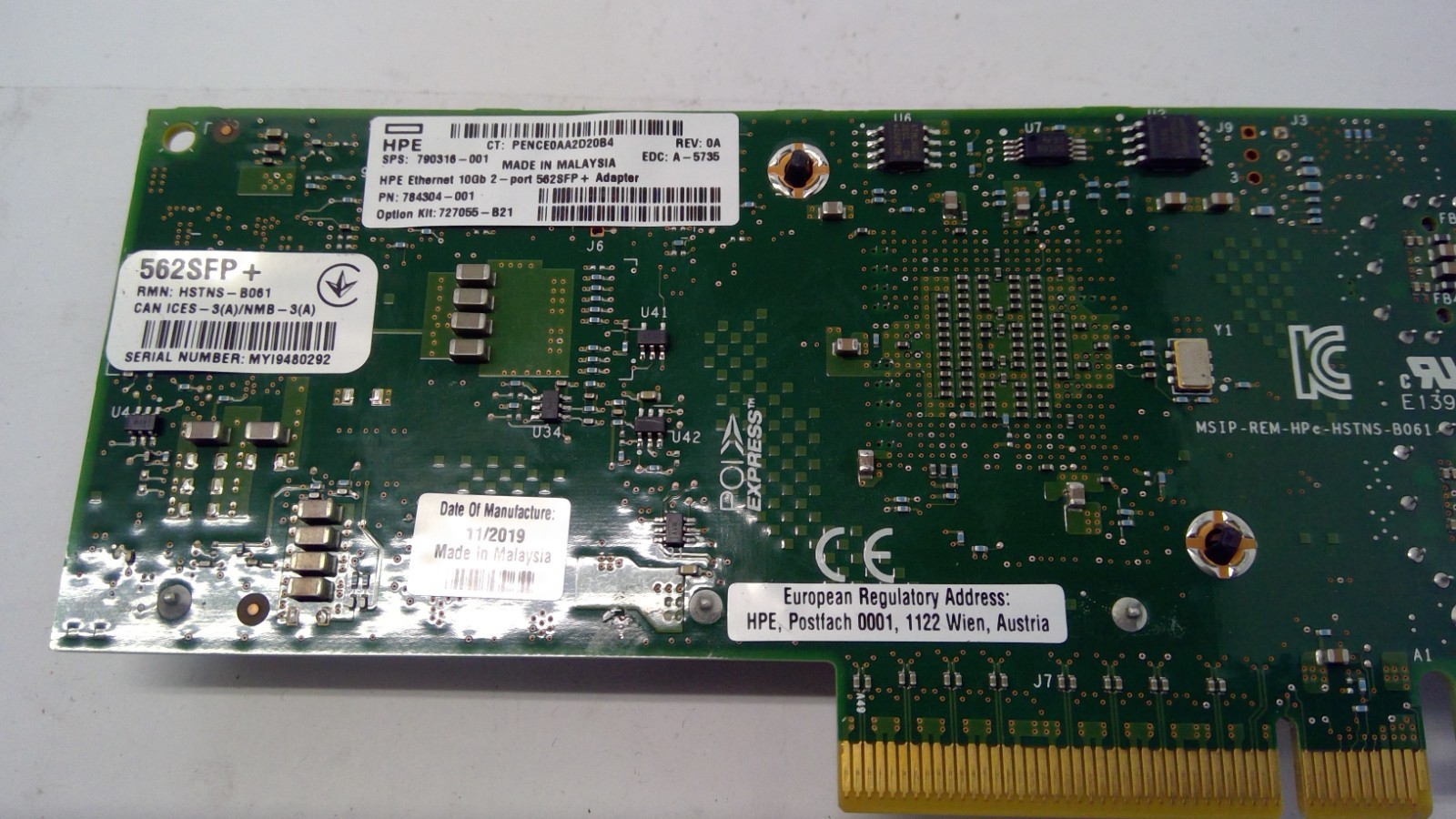 HP 562SFP+ 10Gb 2-port Ethernet Adapter 790316-001 784304-001 727055-B21 HPE