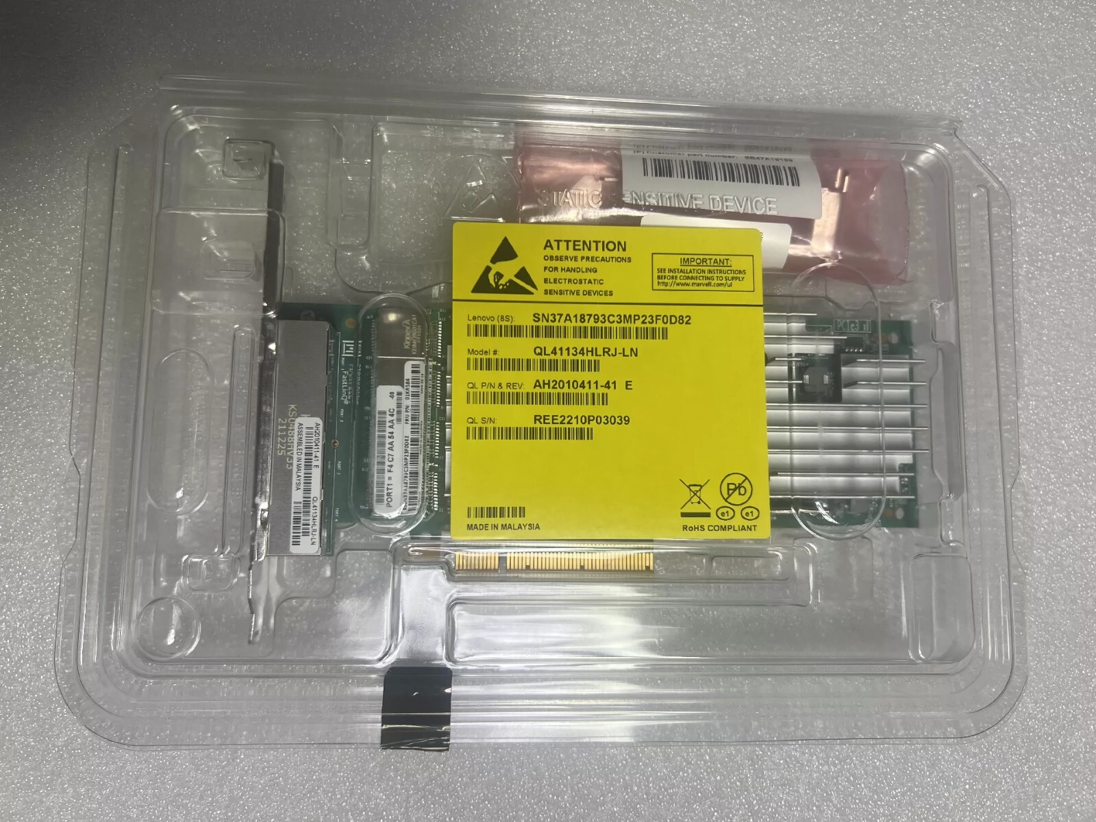 QLogic Marvel QL41134HLRJ-LN QL41134 10GB Quad Port PCI-E Adapter 01KR584