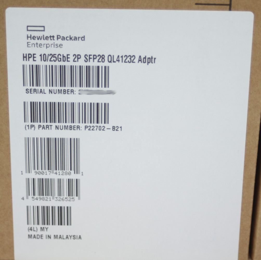 HPE P22702-B21 QL41232HLCU 10/25GbE 2-Port SFP28 ProLiant Ethernet Adapter NEW