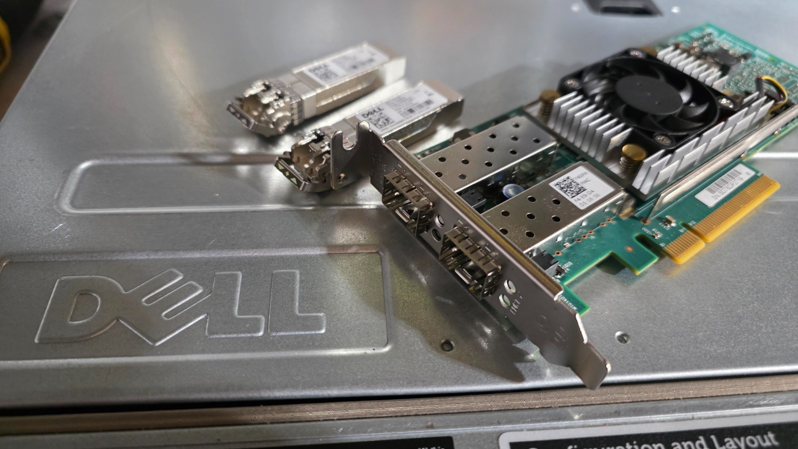 Dell Broadcom 57810S 2x10Gb SFP PCIe w Low Height Bracket & SFPs Y40PH 0Y40PH
