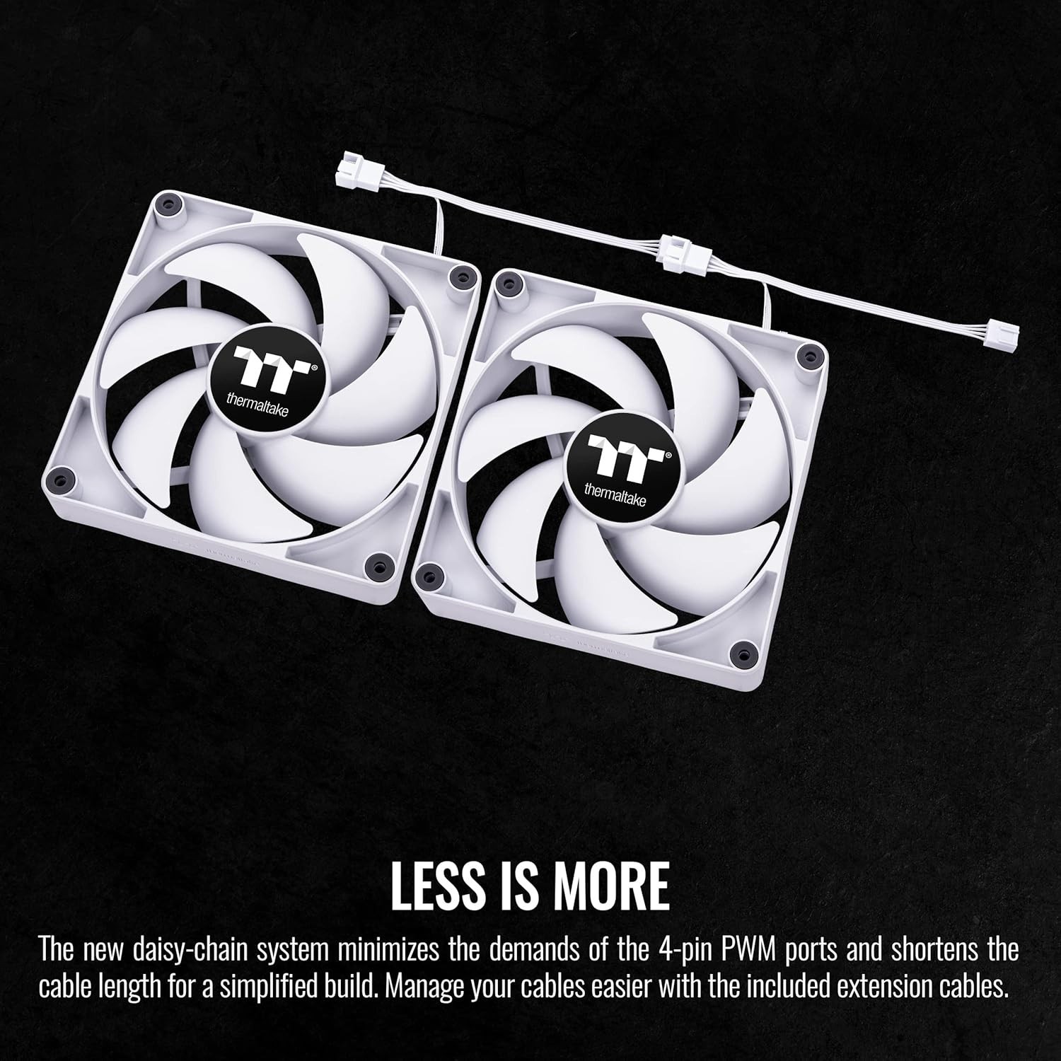 Thermaltake CT120 PC Cooling Fan White (2-Fan Pack)- CL-F151-PL12WT-A – NEW
