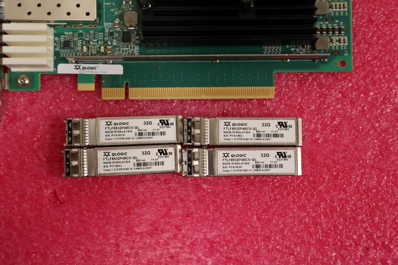 Qlogic Marvell QLE2784-SR With 4X 32GB SFP FC PCI-e HBA