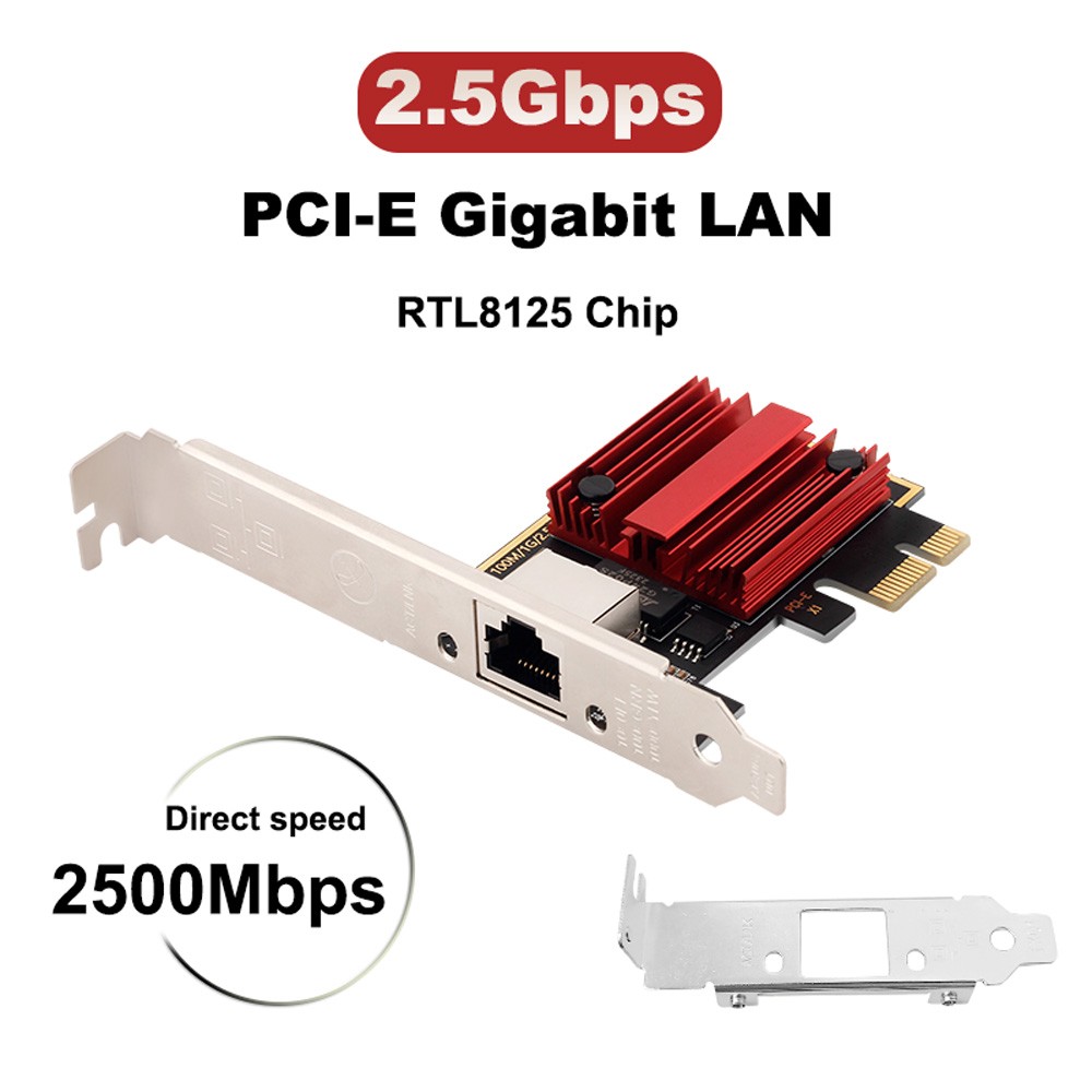 2.5Gbps PCI-E Network Adapter PCIE X1 Card RTL8125 NIC Lan Ethernet Network Card