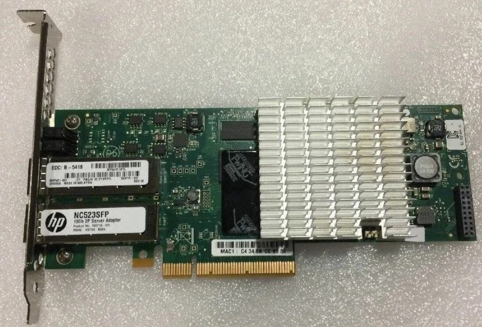 HP NC523SFP Dual Port 10Gbps SFP+ Network Adapter Ethernet PCI-E 593742-001