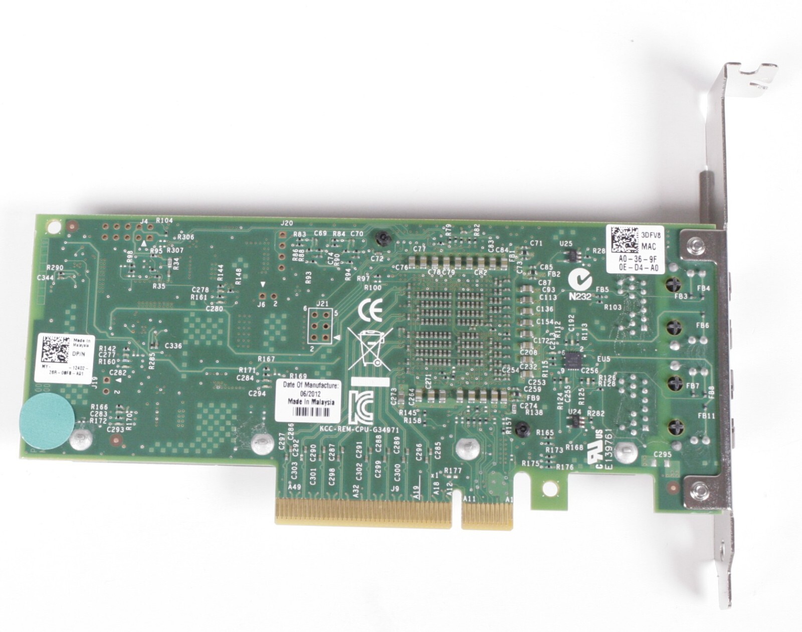 DELL INTEL X540-T2 Dual Port 10Gbase-T RJ45 PCIe Network Card K7H46 Full Height