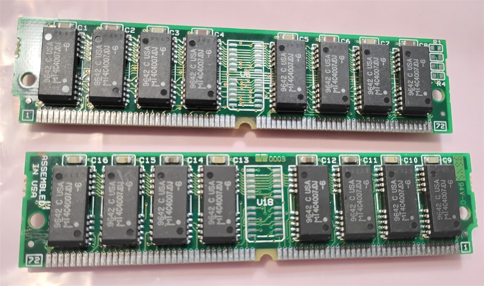 16MB Kit 2x8MB 72-pin EDO SIMM 60ns Non-Parity Dual Rank 2Mx32 5V 16-Chip RAM