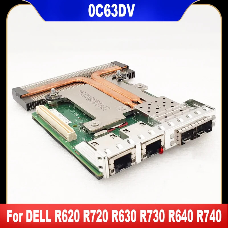 Network Card 0C63DV For DELL R620 R720 R630 R730 R640 R740 Server Ethernet Card
