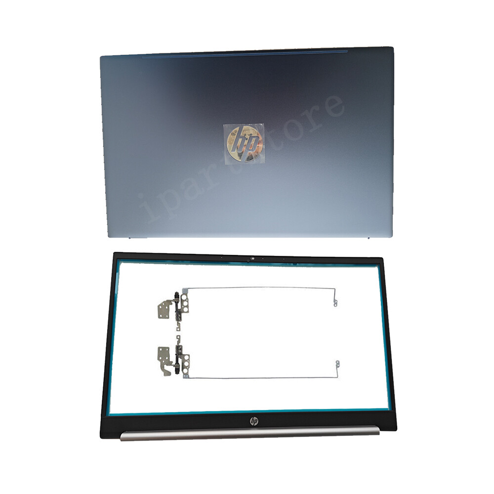 For HP Pavilion 15-EH 15-EG LCD Back Cover + Front Bezel + Hinges Blue/Silver