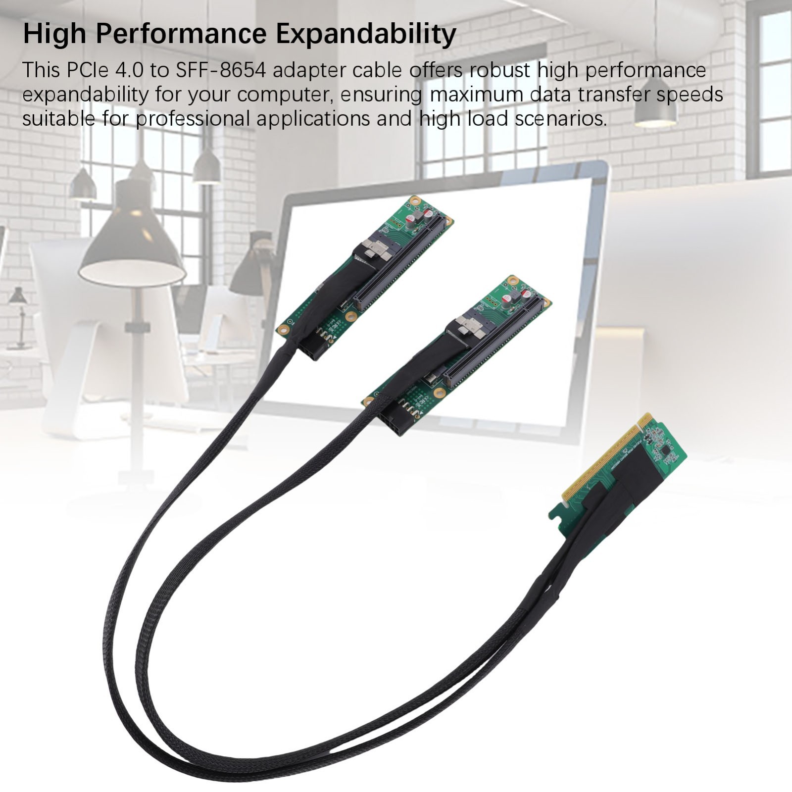 PCIe 4.0 X16 to SFF-8654 X2 Adapter Cable High Performance PCIe 4.0 to SFF-8654
