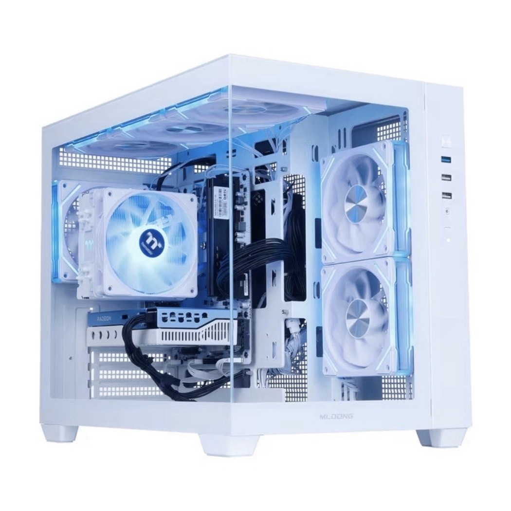 MLOONG X-Dragon ATX 3.0 Tempered Glass Case, Magnetic Filter, USB/Audio