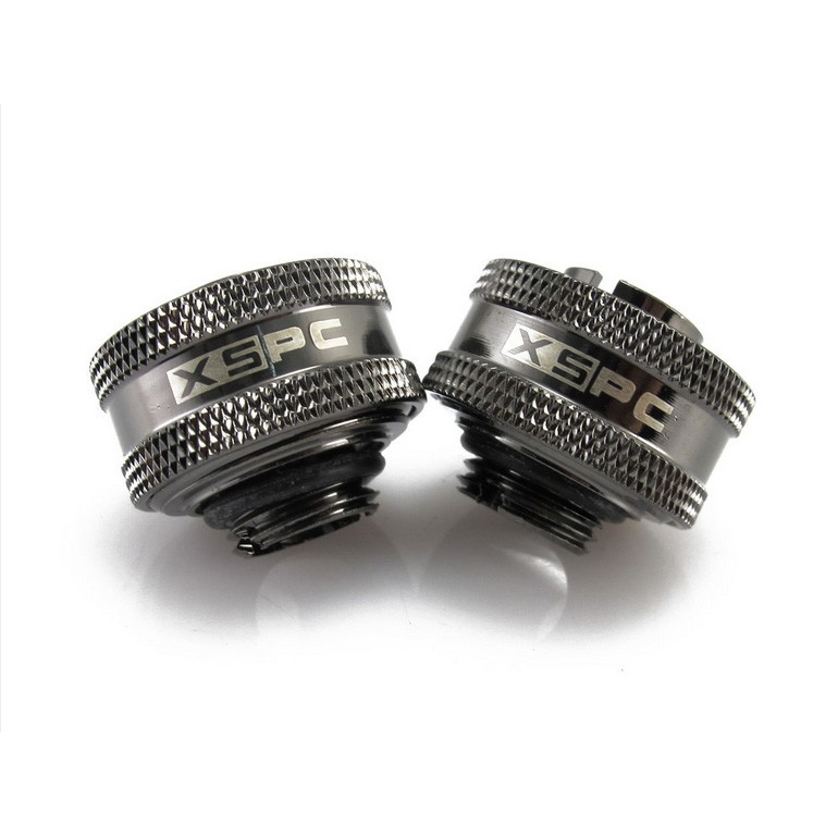 XSPC G1/4″ Compression Fitting 1/2″ ID 3/4″ OD 19/13mm V2 Pack of 8 Black Chrome