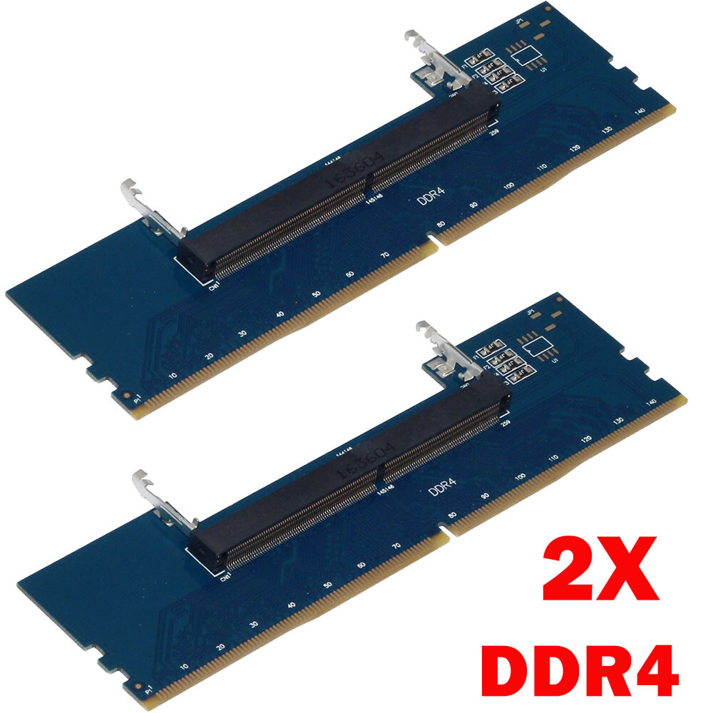 2Pcs Laptop DDR4 RAM to Desktop Adapter Card Memory Tester SO DIMM to DDR4 HOT