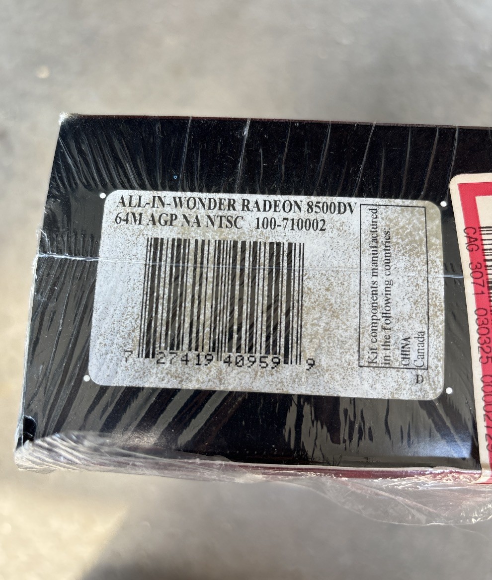 ATI Radeon All in Wonder 8500 DV 64MB AGP kit with original retail box