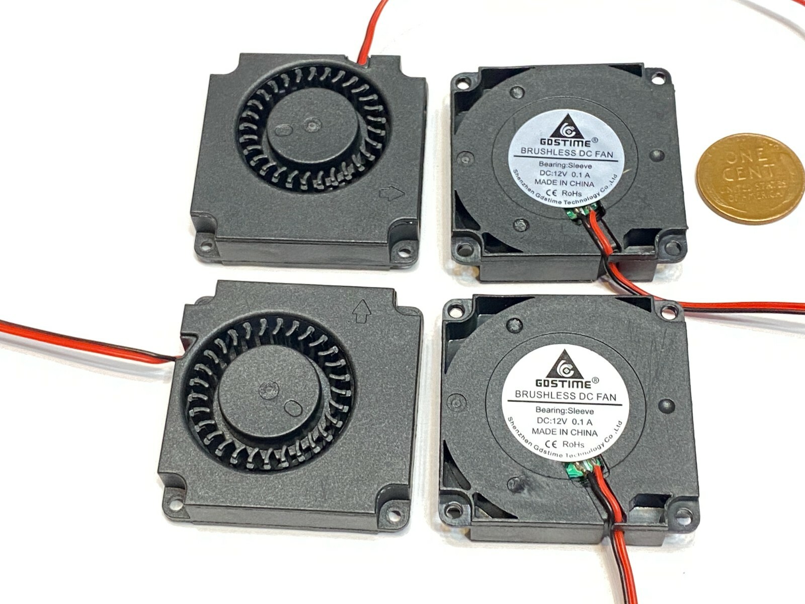 4 Pieces 12V 2Pin DC 40mm x 10mm 4010 Blower Radial Cooling 4cm Fan C4
