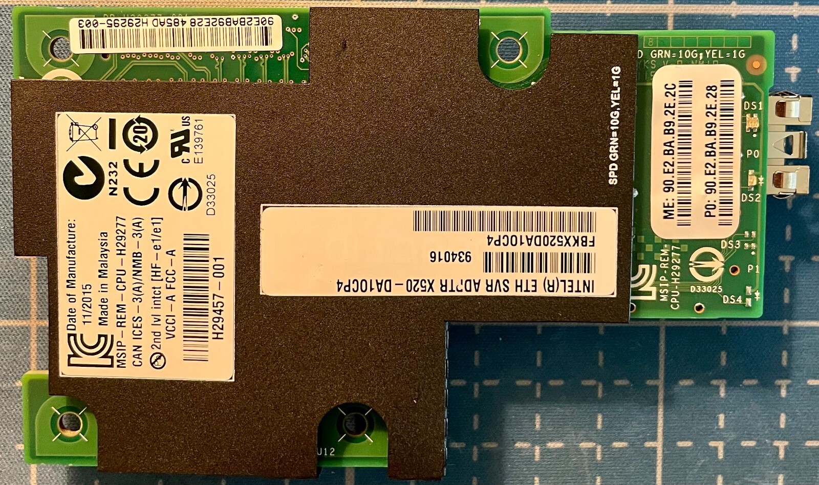 LOT of 4: Intel X520-DA1OCP4 10GB SFP+ Single Port OCP Mezzanine Network Card
