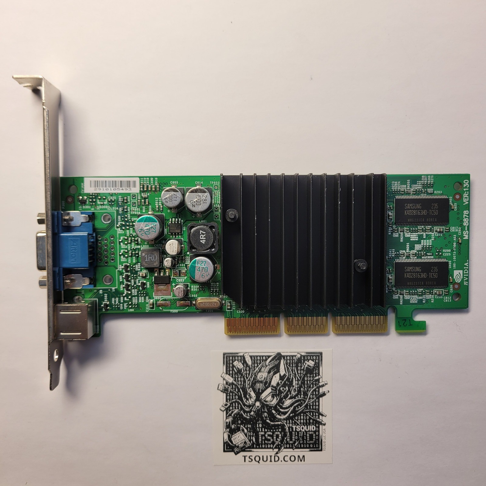 NVIDIA Graphics Card MS-8878 GeForce FX 5200 128MB AGP VGA S-Vid DVI Low Profile