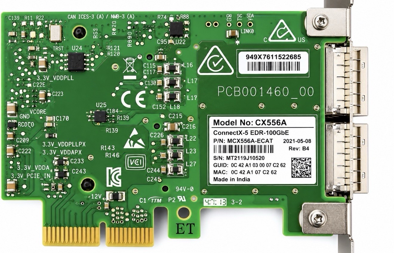 Mellanox ConnectX-5 CX556A 2-Port 100GbE QSFP PCIe Network Card P/N:MCX556A-ECAT