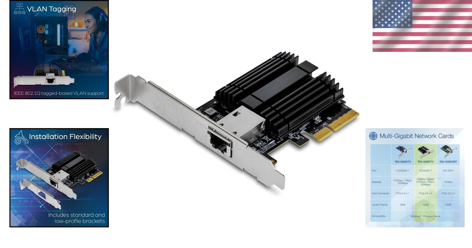TEG-10GECTX 10GbE Network Adapter – Windows Compatible