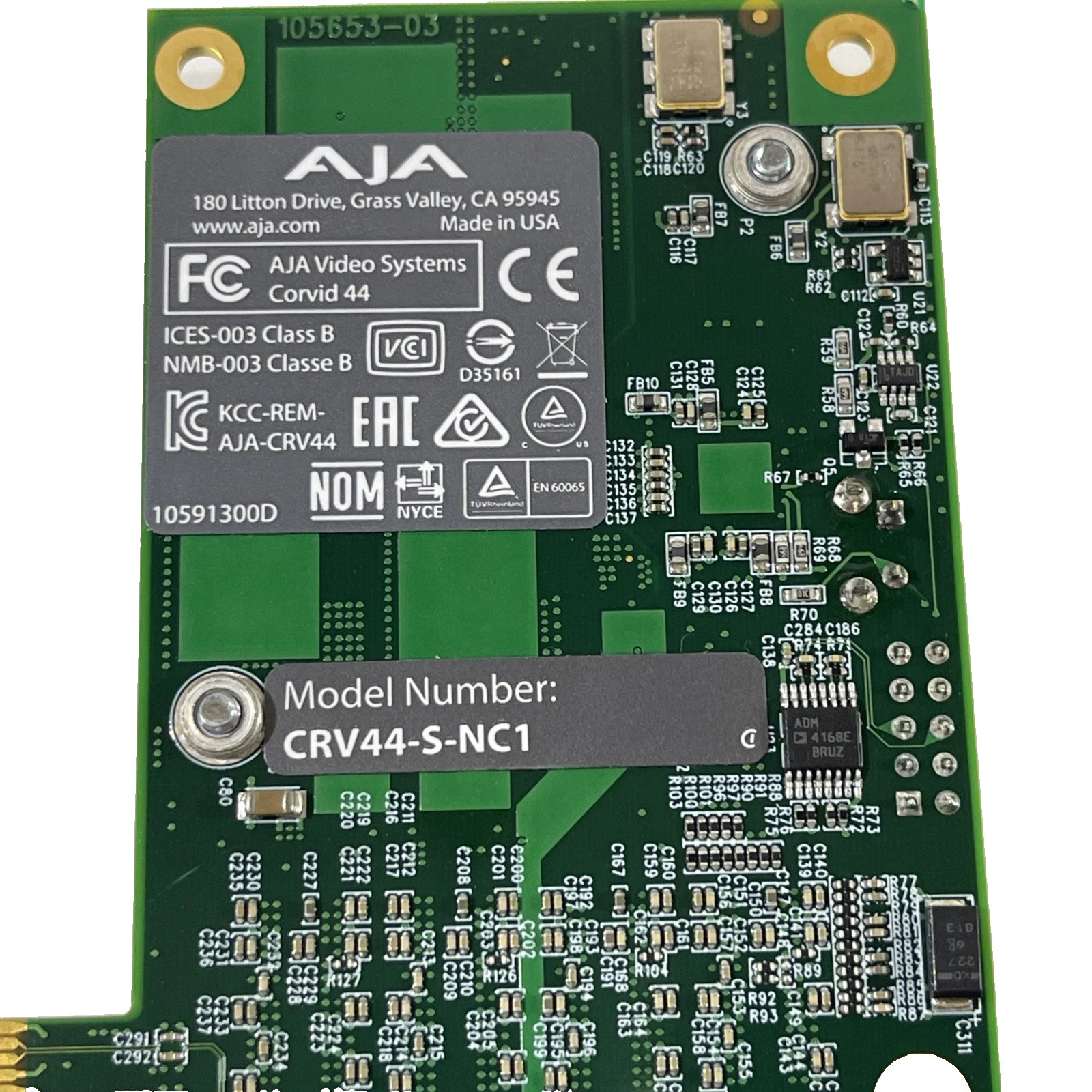 AJA CRV44-S-NC1 PCIe x8 4x SDI Video Capture Card Low Profile Broadcast