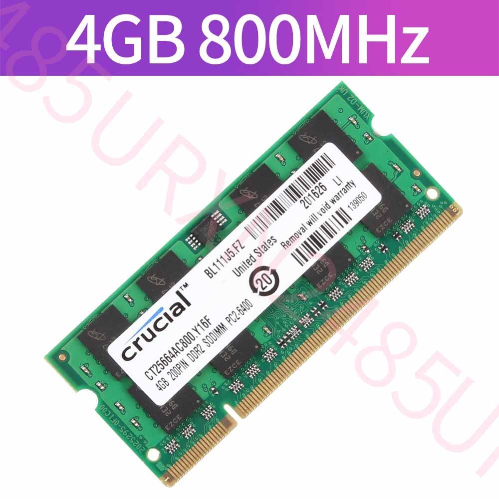 8GB 4GB DDR2 PC2-6400 800 Laptop RAM Crucial For Dell Inspiron 1440 1545 1750