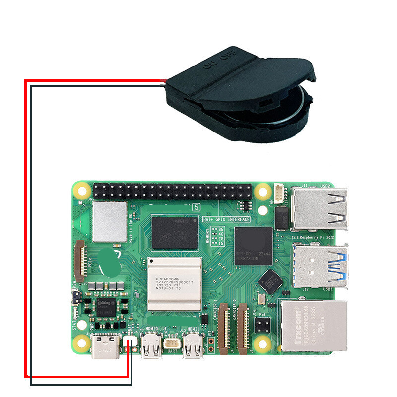 for Raspberry pi5 RTC battery box button cell holder Battery not included