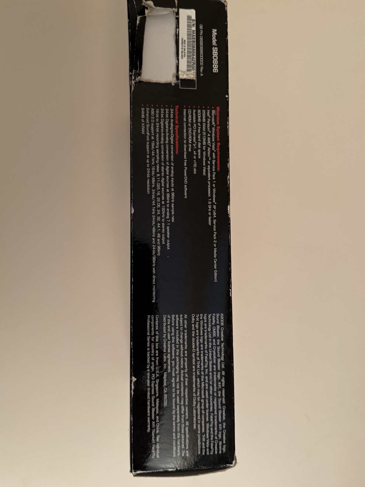 Creative Sound Blaster X-Fi Titanium Fatal1ty Pro PCIe x1 7.1 SB0886