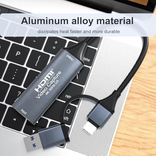 4K 30FPS HDMI Video Capture Card,Video Recording Card HDMI USB 3.0 with Type-C