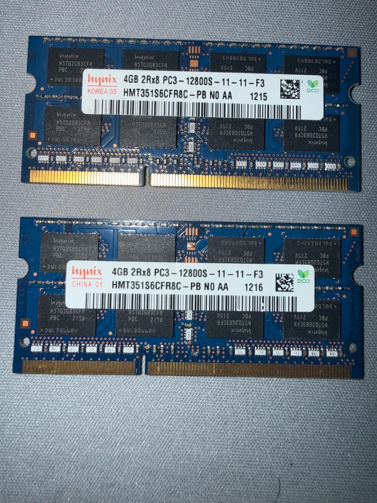 2 PIECES SK Hynix 4GB DDR3 SO-DIMM PC3-12800S 2Rx8 HMT351S6CFR8C-PB RAM 1600MHz