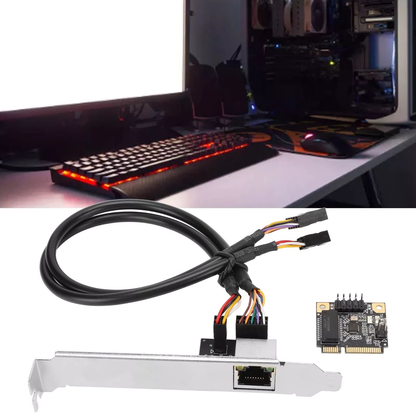 New RTL8111H 10/100/1000Mbps Mini PCI E Gigabit Ethernet Card Free Drive RJ 45