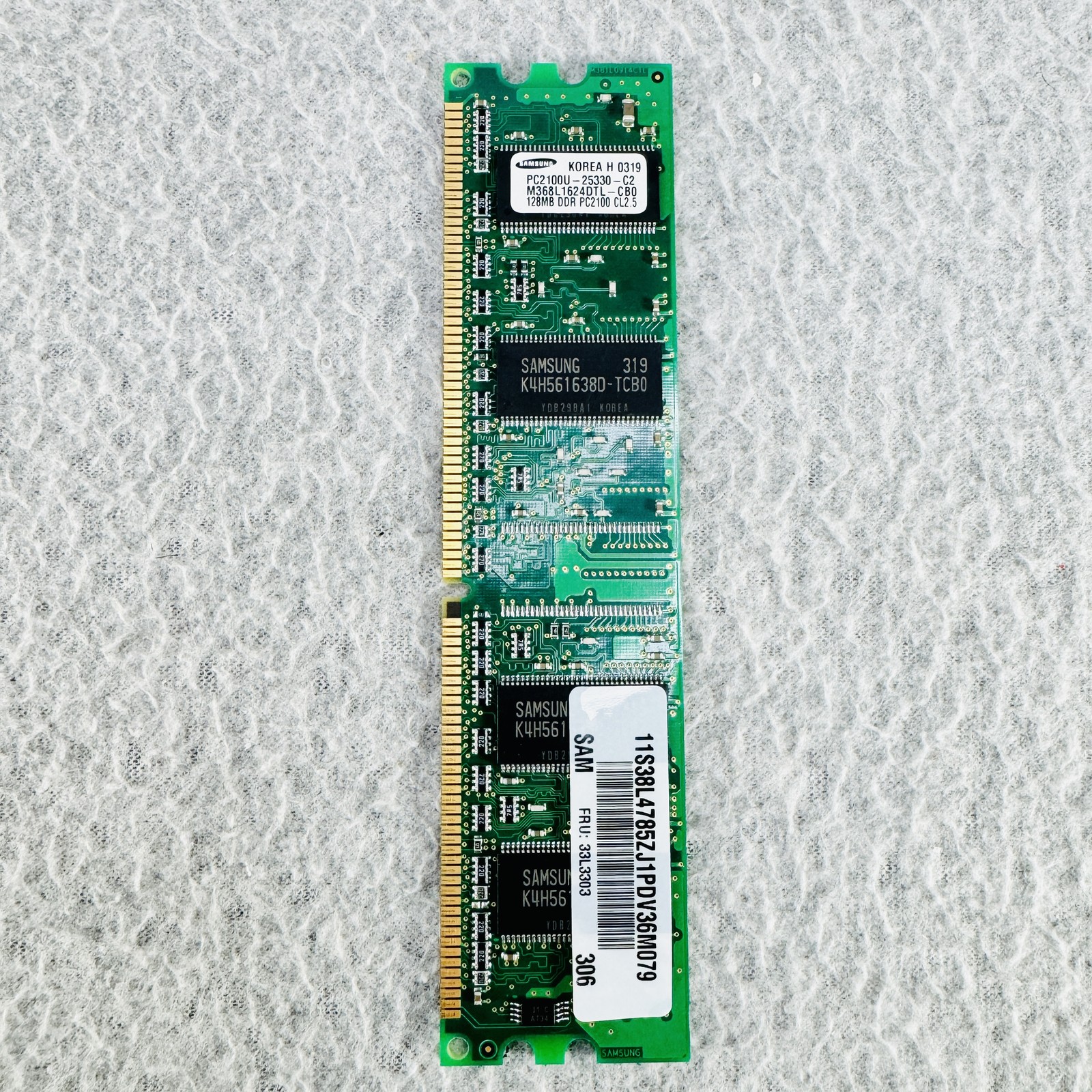 Samsung 128MB PC2100U DDR-266MHz CL2.5 SDRAM Desktop RAM M368L1624DTL-CB0