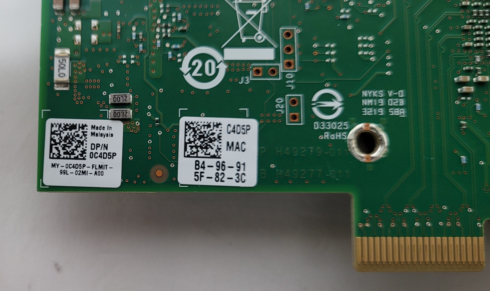 Dell Intel 2 Port PCIe 10GbE RJ45 PulseJack Ethernet Adapter – 0C4D5P