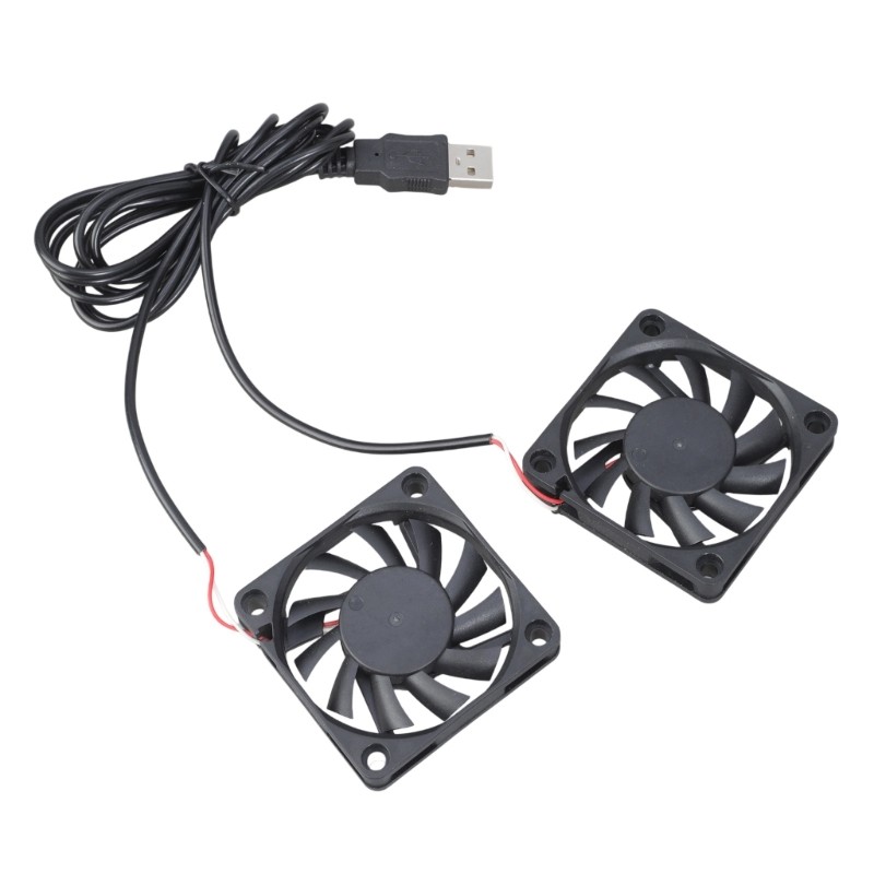 Double USB Powered 60mm Computer Cooling Fan 3000RPM Low Noise 25DBA for Printer