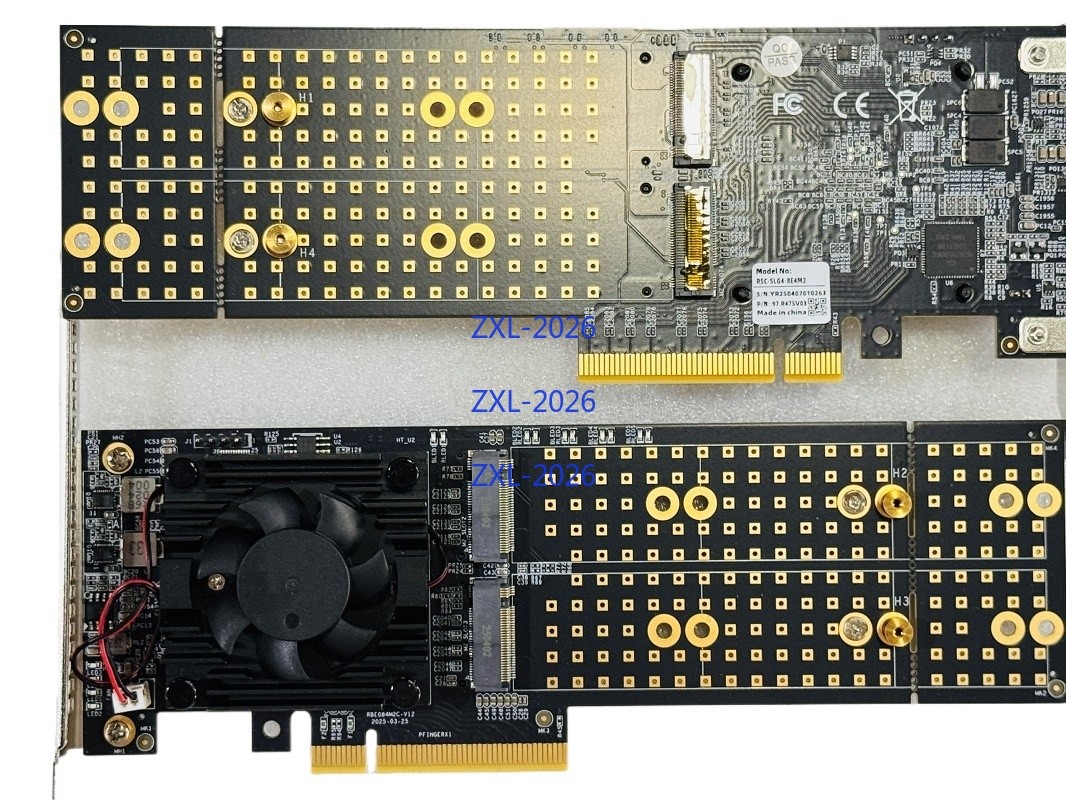 PLX8747 PCIe 3.0 X8 To 4*M.2 NVMe 4X M.2 SSD Adapter Direct Mode ZFS TrueNAS US