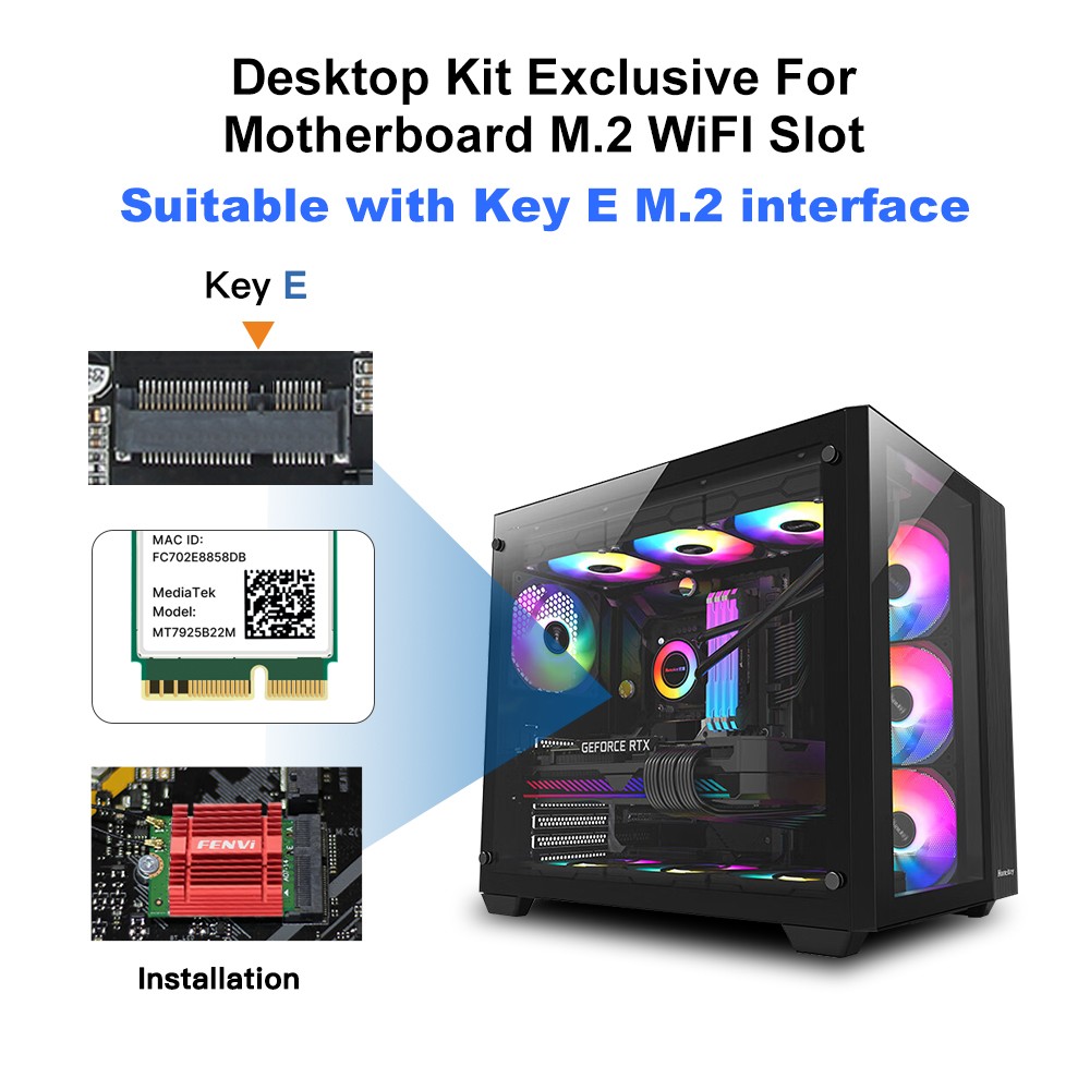 MT7925 WiFi 7 Card BE6500 M.2 2230 Tri-Band Wireless Network Card For Desktop PC