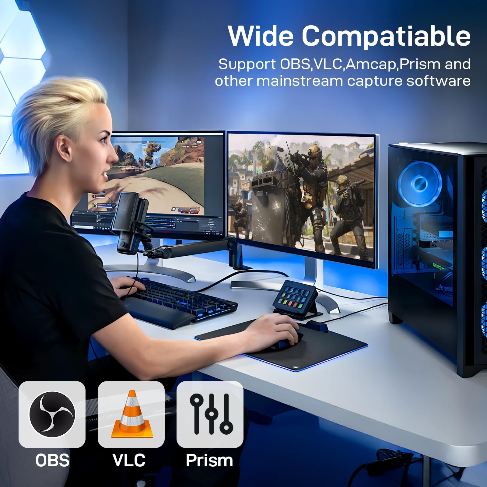 PCIE Video Capture Card, Ultra-Low Latency Pass-Through Capture Board for Ret…