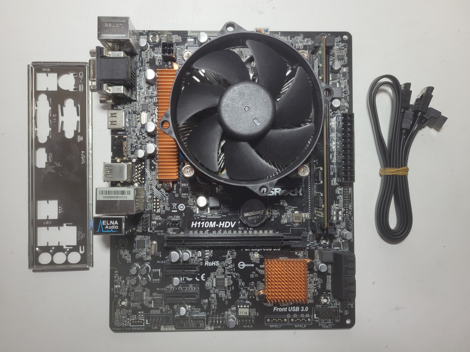 ASRock H110M-DVS Motherboard I7-6700 4GB RAM, IO Shield #1646