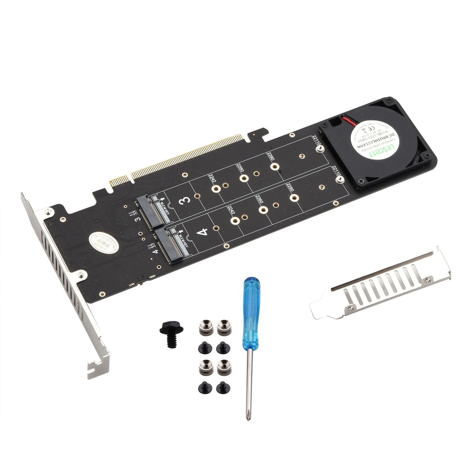New Supports 4 Nvme M.2 SSD Expansion Split Card PCIE 4.0 x16 4 x 32Gbps